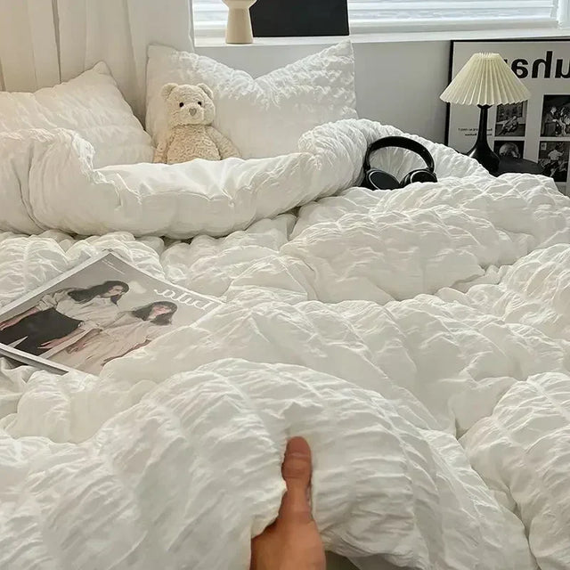 ChicParis | Seersucker Bedding Set – Lightweight, Soft & Elegant French-Style Duvet Cover Set