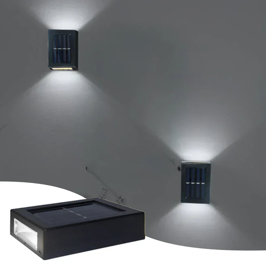 Waterproof LED Solar Wall Light: Up and down light for balcony, garden, street and landscape