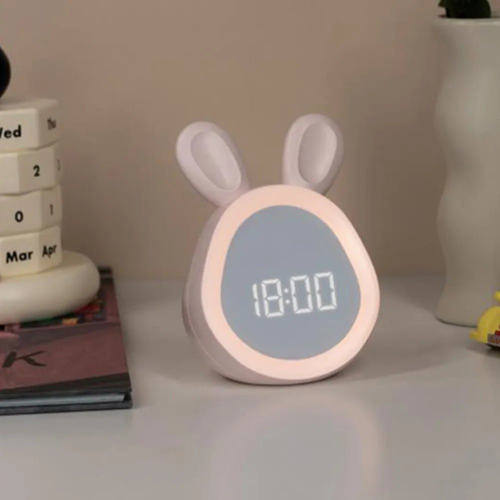 WakkerKonijn – Kids alarm clock with LED night light and playful rabbit design