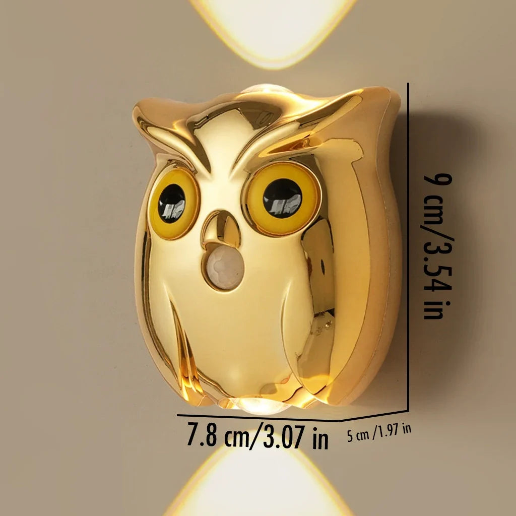 Patented Owl Wall Lamp Night Light Motion-Sensing Magnetic Dimmable