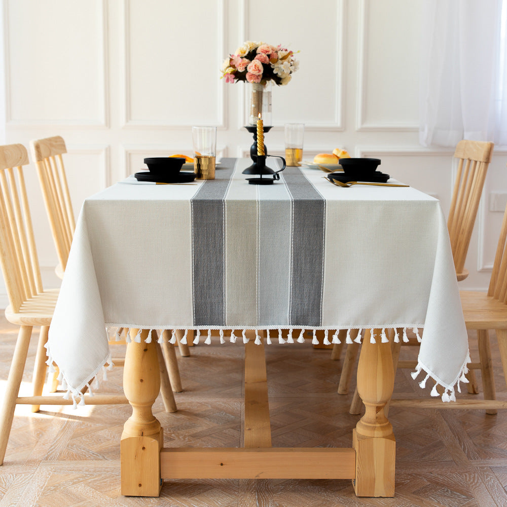 Waterproof Oil-resistant Rectangular Tablecloth Cotton Linen Wrinkle-resistant Tablecloth for Kitchen Dining Room Buffet Party