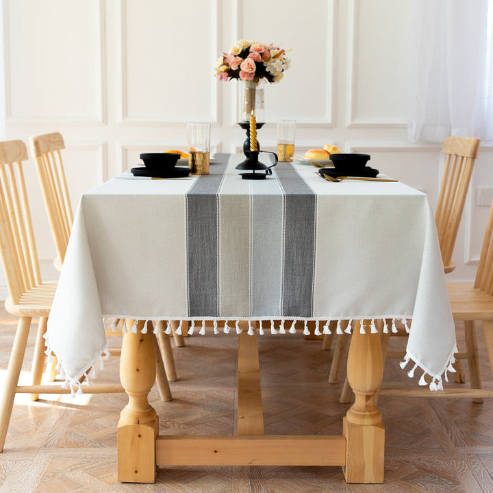 Waterproof Oil-resistant Rectangular Tablecloth Cotton Linen Wrinkle-resistant Tablecloth for Kitchen Dining Room Buffet Party