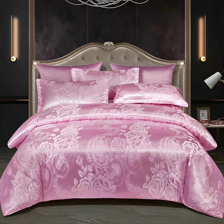Chic Satin Jacquard Duvet Cover for Luxury Bedroom