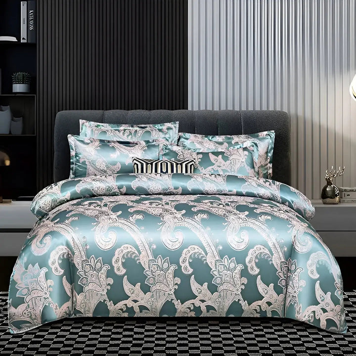 Chic Satin Jacquard Duvet Cover for Luxury Bedroom