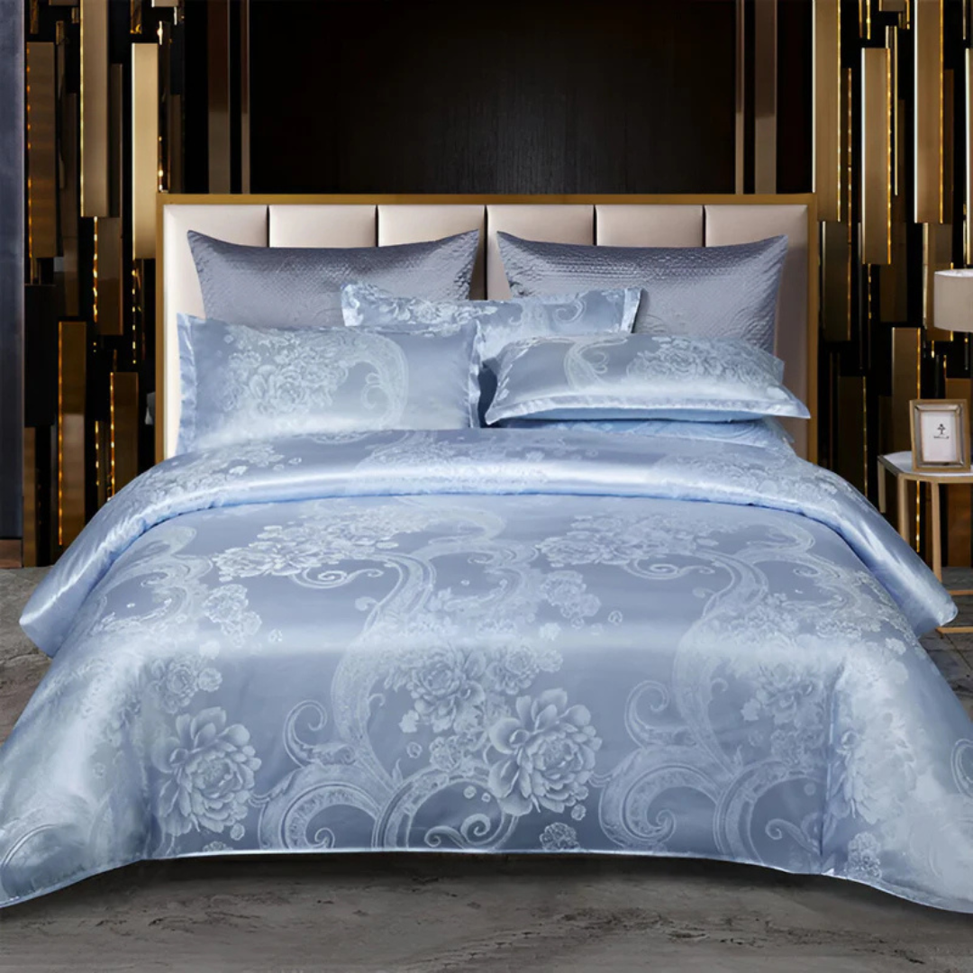 Satin Floral Soft Duvet Cover Set