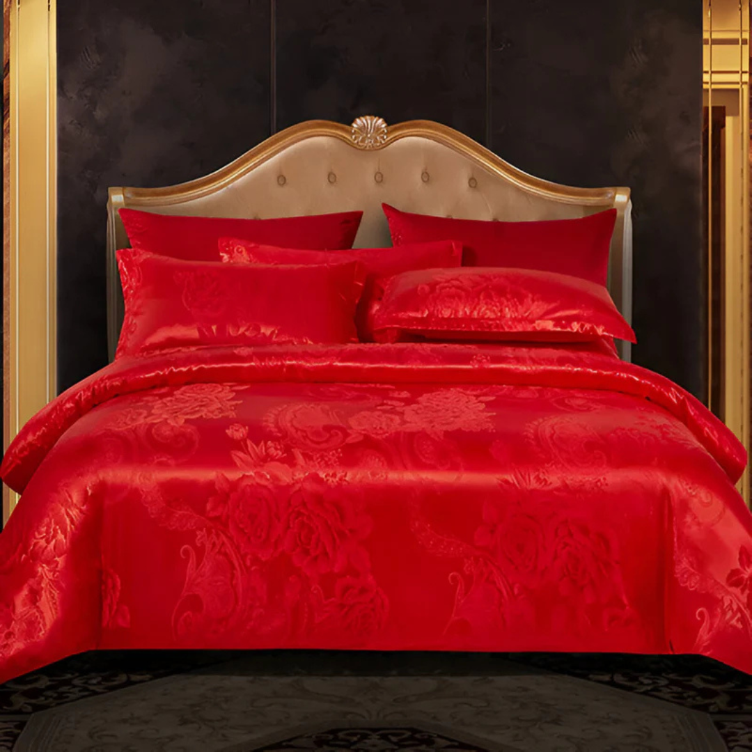 Satin Floral Soft Duvet Cover Set