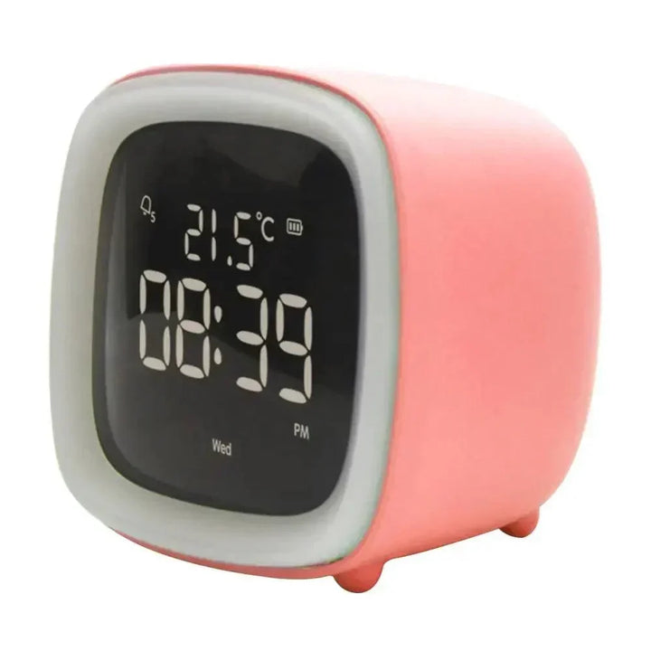 Cartoon Bunny LED Alarm Clock with Night Light – Rechargeable, Cute Digital Display for Kids &amp; Bedrooms