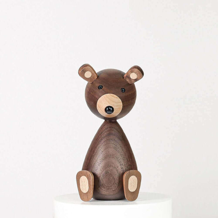 Danish Wood Brown Bear Family Ornaments
