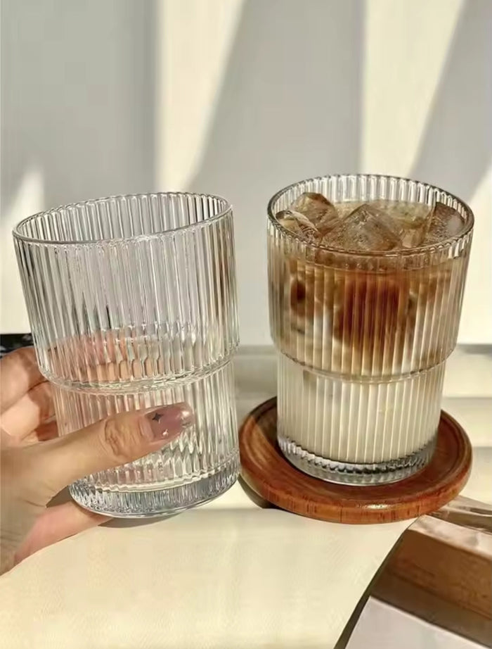 6Pc ribbed glasses