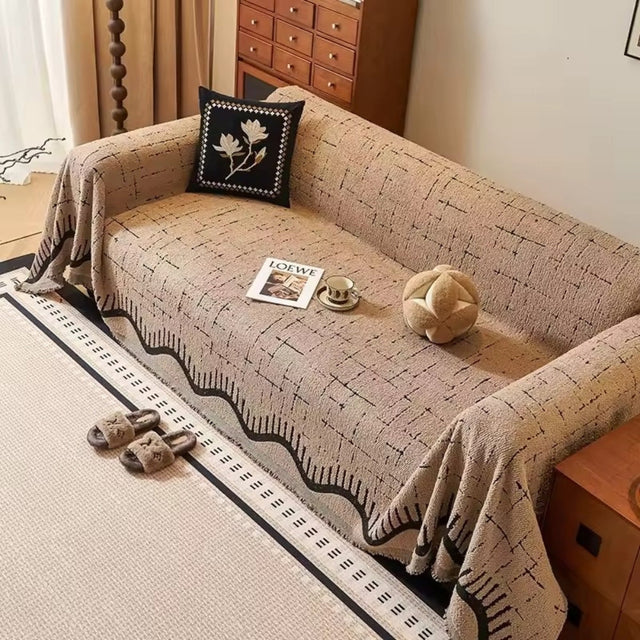Serene Horizon Lines Sofa Cover