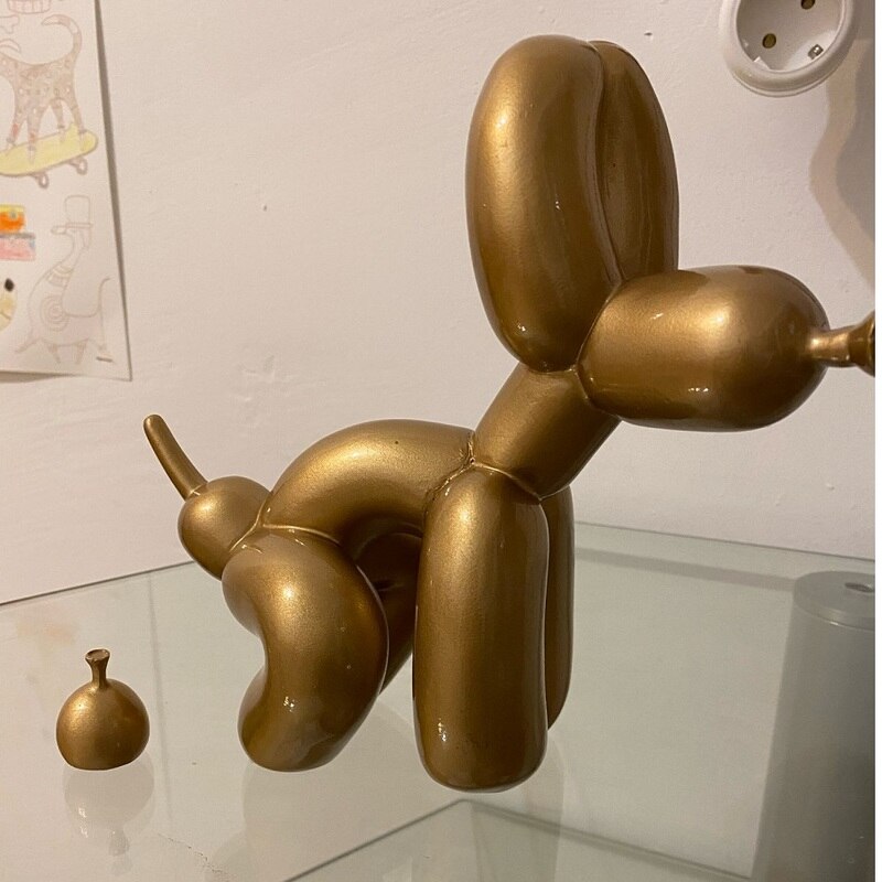 Balloon Dog Sculpture, Balloon Art Statue, Mini Collectible Figurine, Home Decoration, Resin Figure, Desk Accessories, Room Decoration