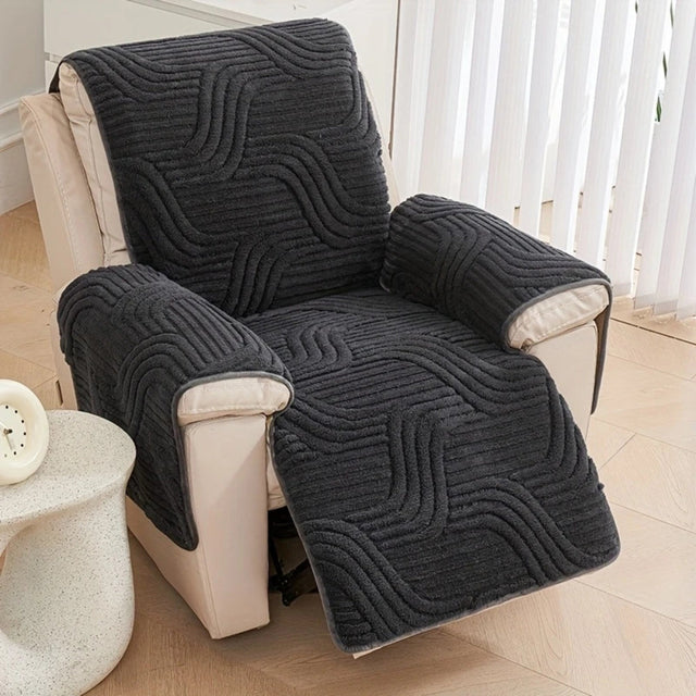 Silven Plush Thickened Anti-Slip Recliner Sofa Cover