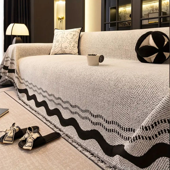 Sora Line Tasseled Sofa Cover