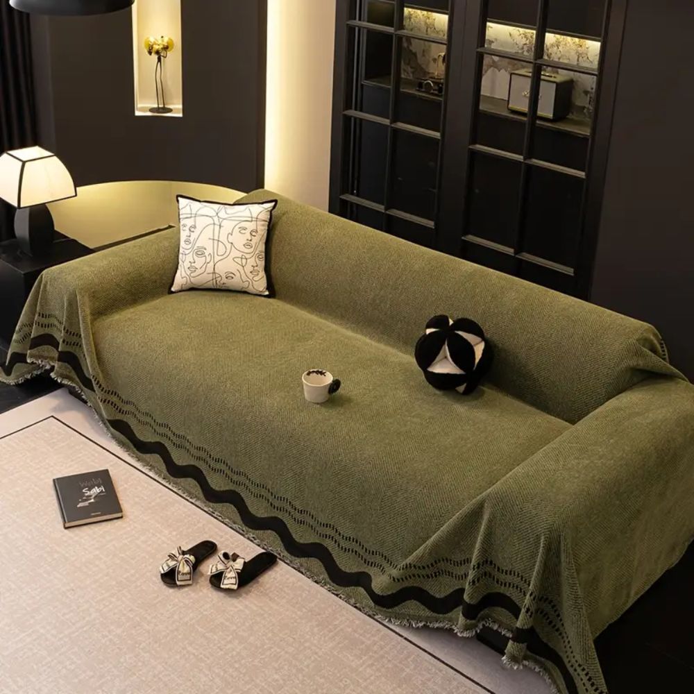 Sora Line Tasseled Sofa Cover