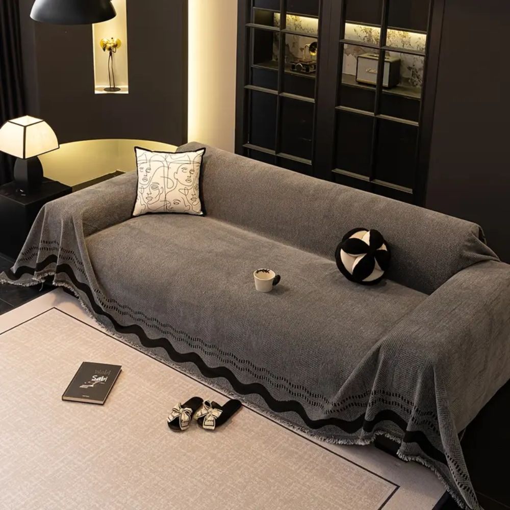 Sora Line Tasseled Sofa Cover