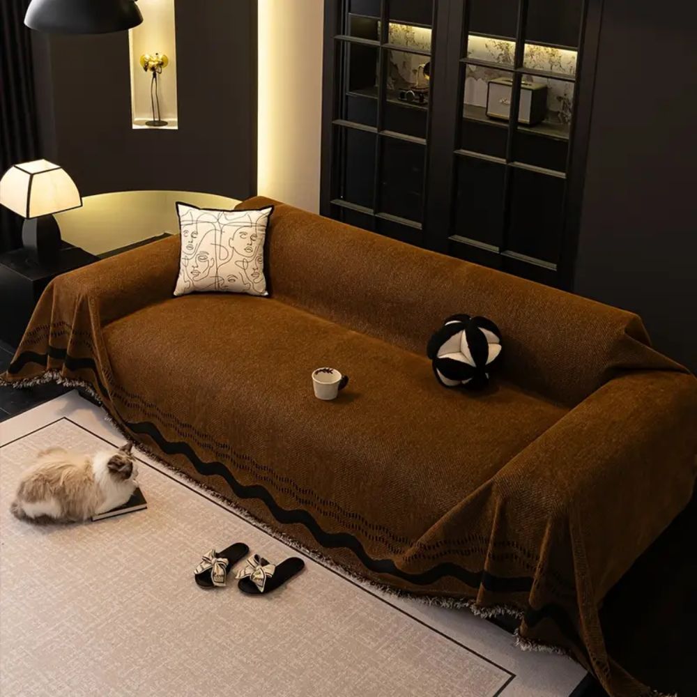 Sora Line Tasseled Sofa Cover