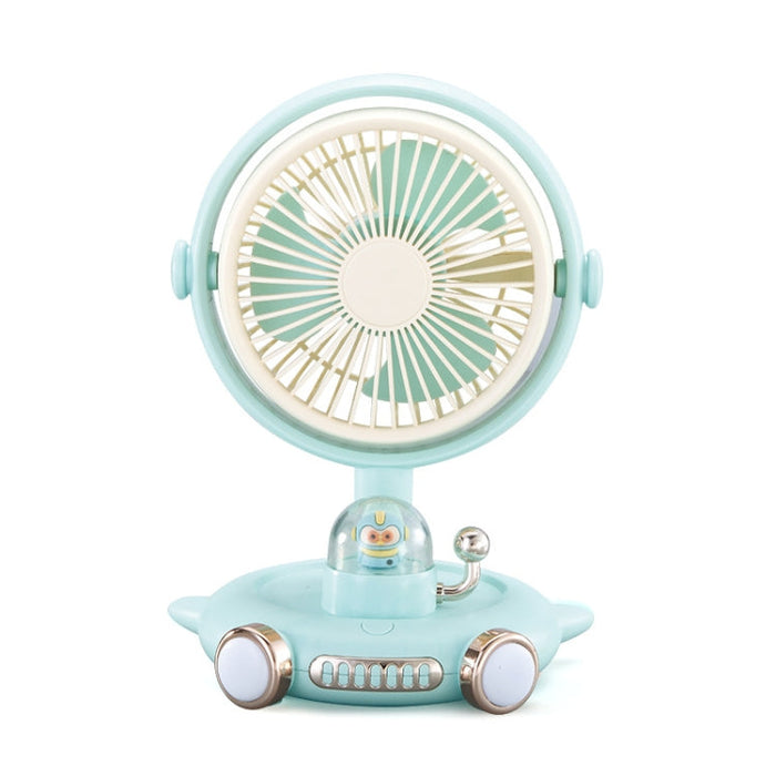 Household Cute Pet Fan USB Desktop Night Light Fan(Blue) |