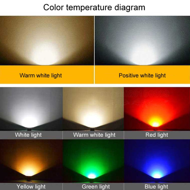 LED floodlight COB outdoor waterproof spotlight billboard lights garden lamp, color: 30W 7 colors