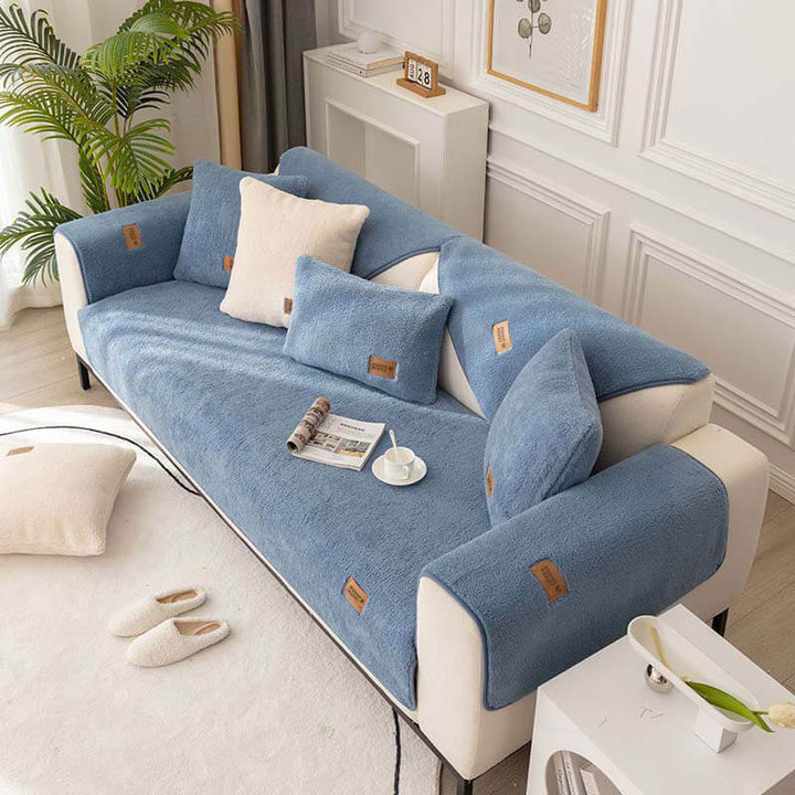 Sofa cover fleece waterproof non-slip washable