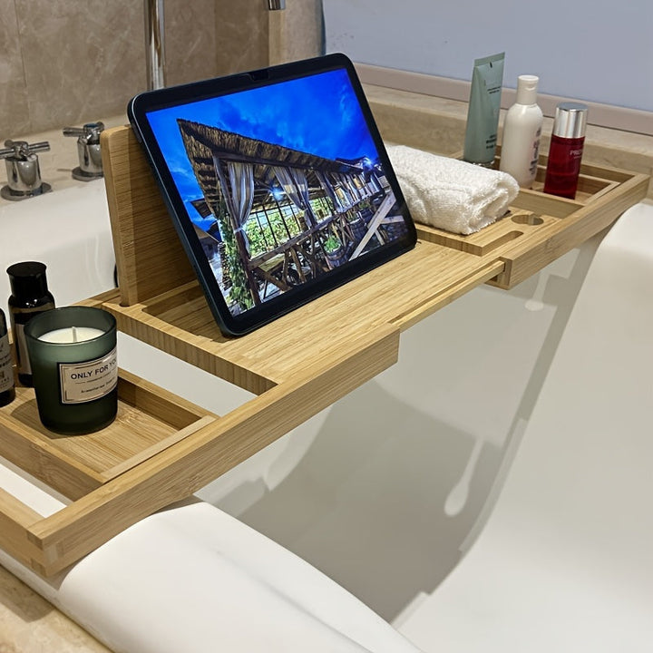 Bamboo Bathtub Tray - For Ultimate Relaxation