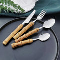 Bamboo Handle Cutlery Set Made of Stainless Steel