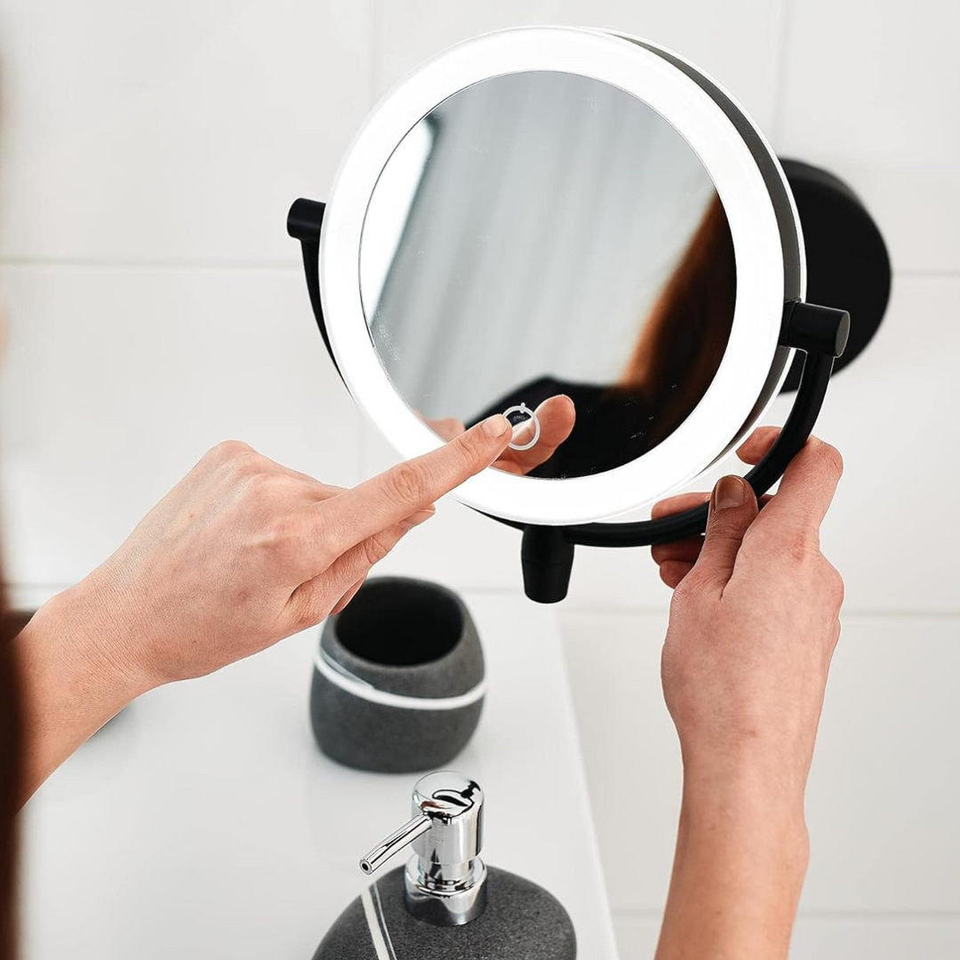 Cosmetic Mirror VisoGlow | 3 Light colors | 3x Magnification | Wireless &amp; Rechargeable