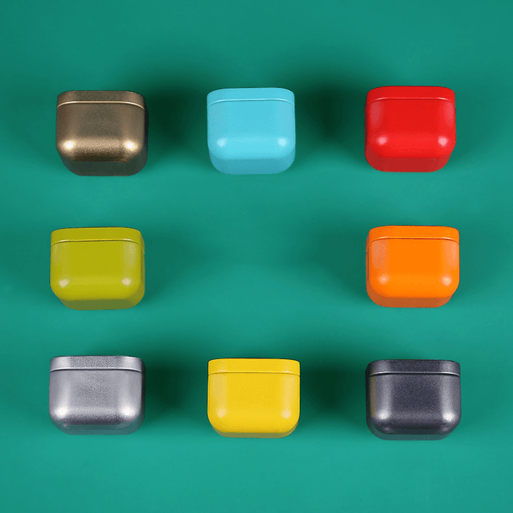 colourful storage box | Small metal tea, candy, pill container