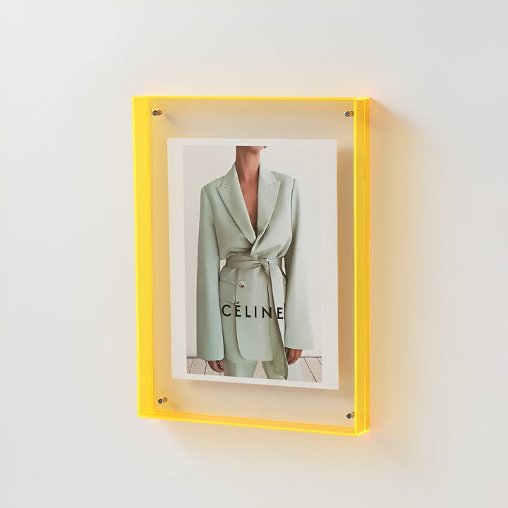 colored transparent acrylic frame for modern displays