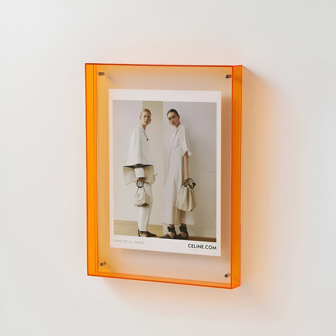 colored transparent acrylic frame for modern displays