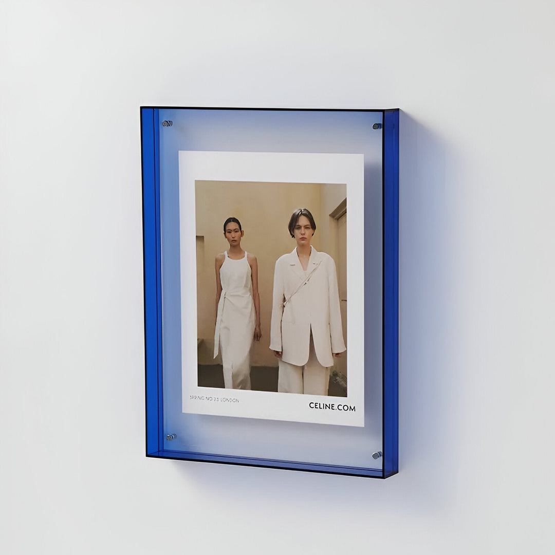 colored transparent acrylic frame for modern displays