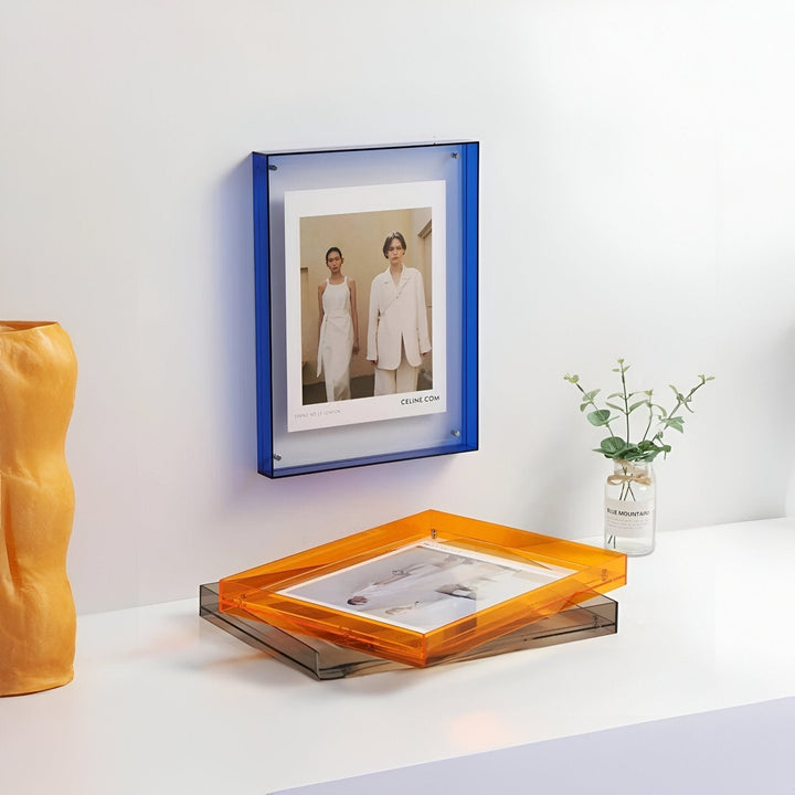colored transparent acrylic frame for modern displays