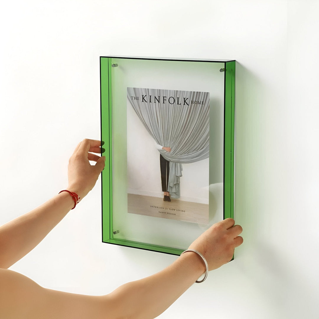 colored transparent acrylic frame for modern displays