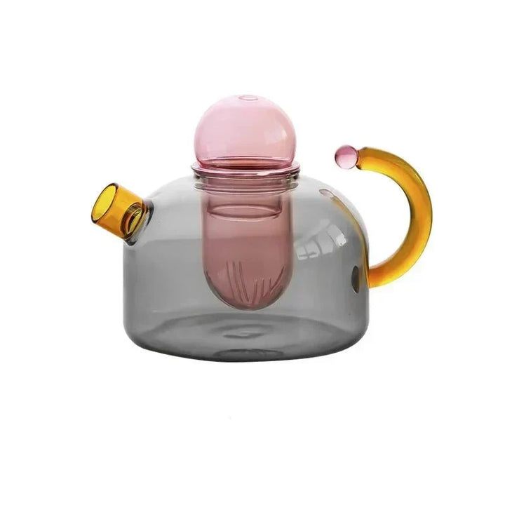 Contrasting color Glass Teapot Set – Stylish &amp; Heat Resistant Design