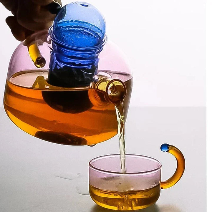 Contrasting color Translucent Teapot &amp; Cup Set