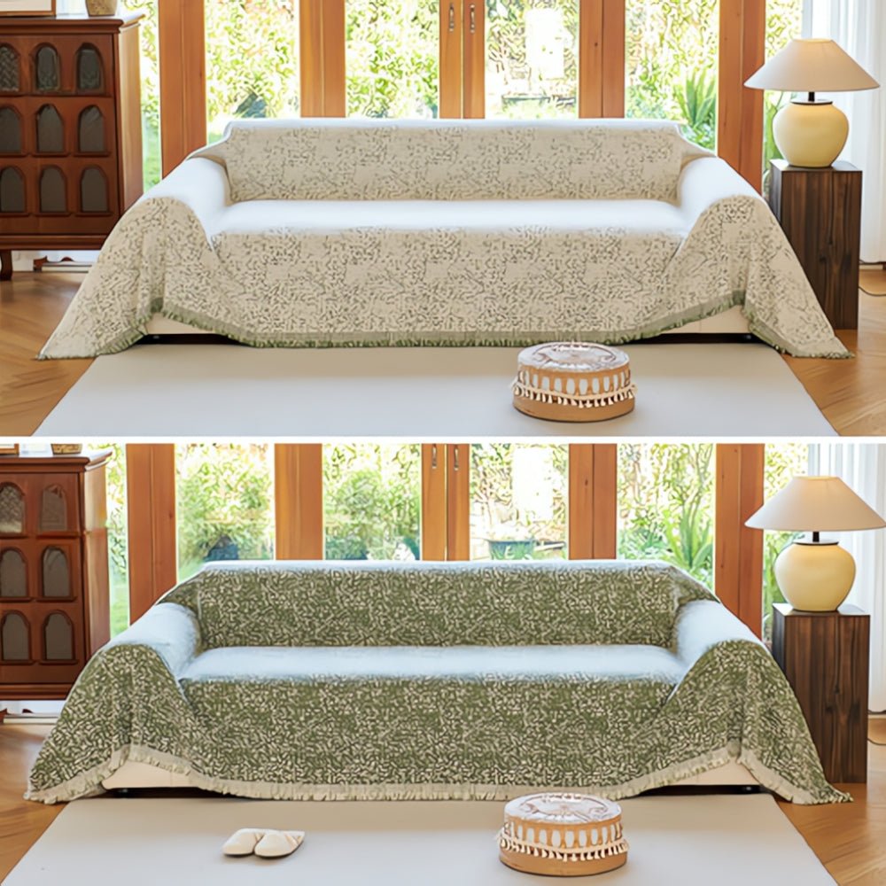CozyNest – Reversible Microfiber Sofa Cover, Non-Slip and Easy Care