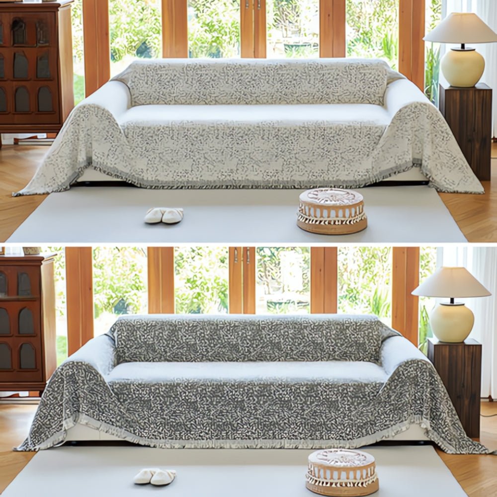 CozyNest – Reversible Microfiber Sofa Cover, Non-Slip and Easy Care