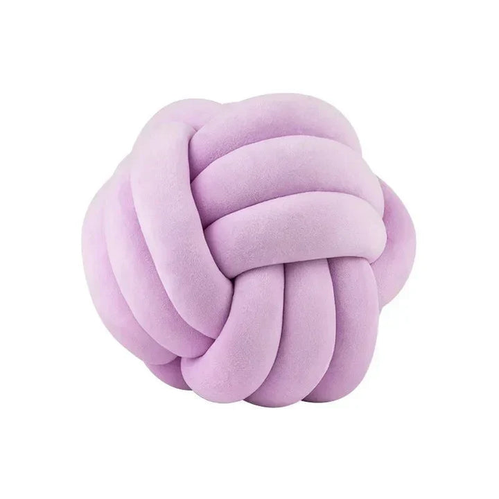 Decorative knotted suede-look ball soft cushion