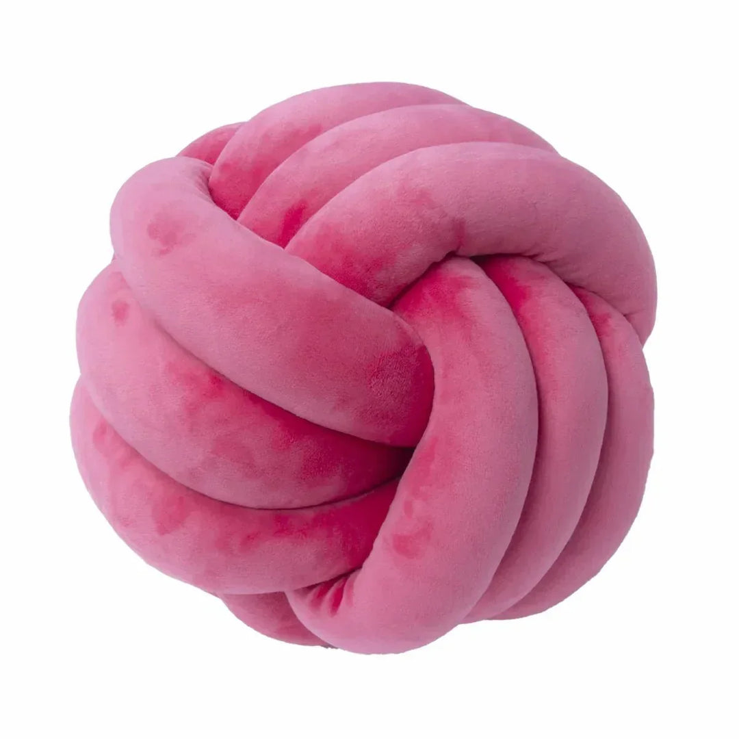 Decorative knotted suede-look ball soft cushion
