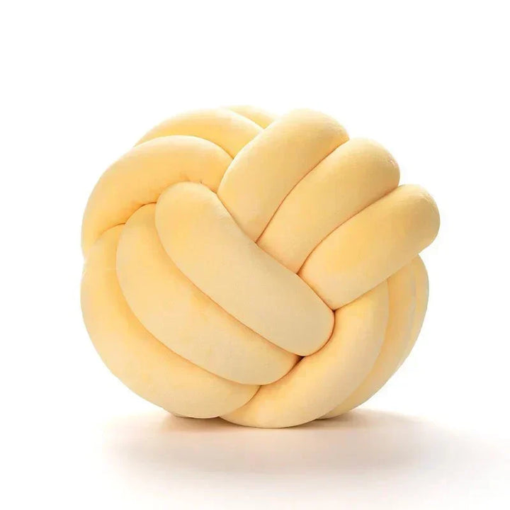 Decorative knotted suede-look ball soft cushion