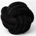 Decorative, soft cushion with knotted ball in suede look