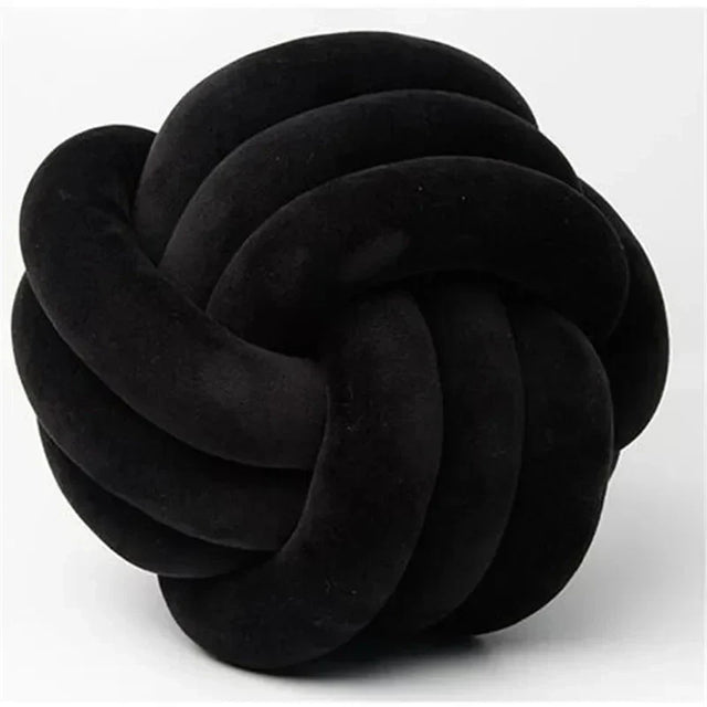 Decorative knotted suede-look ball soft cushion