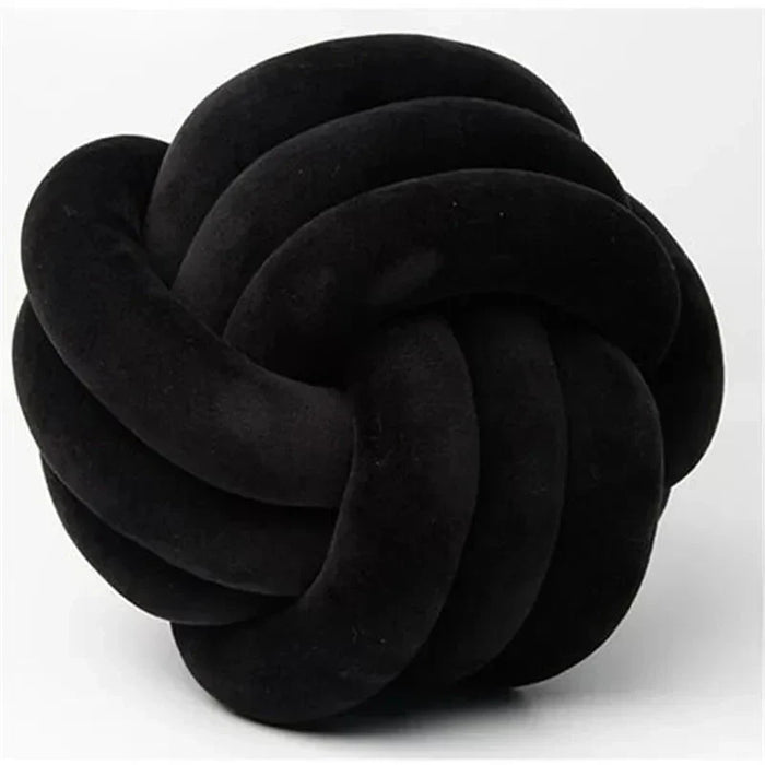 Decorative knotted suede-look ball soft cushion