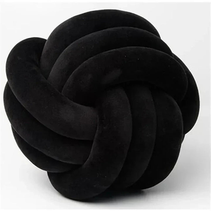 Decorative knotted suede-look ball soft cushion