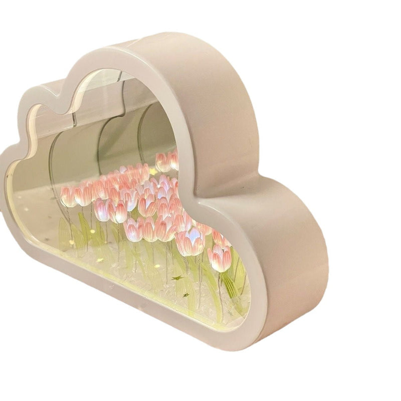 LED Table Lamp Floral Infinity Mirror Light
