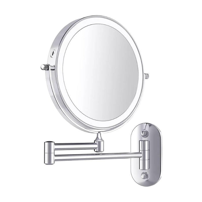Evida LED Magnifying Mirror with Chrome Finish – Rechargeable Vanity Mirror for Precise Makeup & Skincare