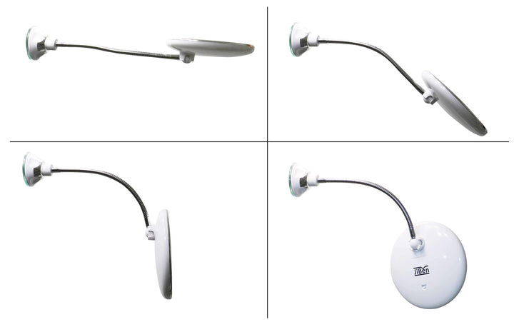 Claravue LED Magnifying Mirror with Flexible Gooseneck – 10x Zoom, Daylight LEDs &amp; Suction Mount