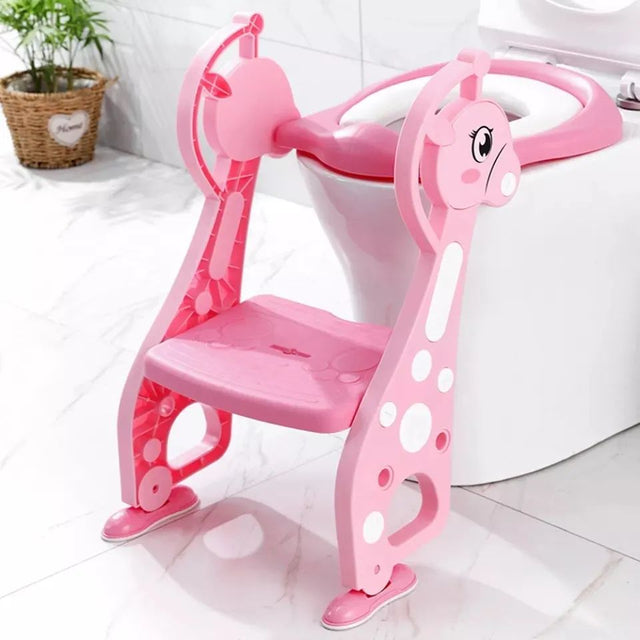 Toilet seat with ladder