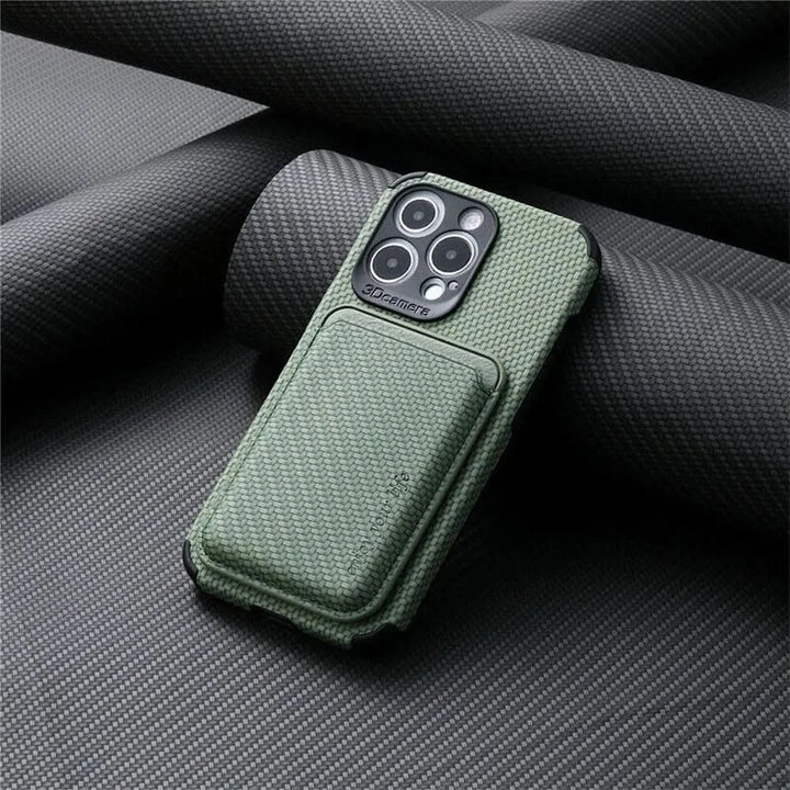 MagSafe Wallet Phone Case with Carbon Fiber Protection