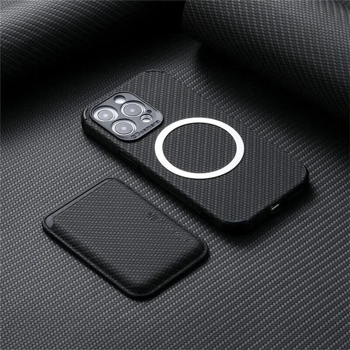 MagSafe Wallet Phone Case with Carbon Fiber Protection