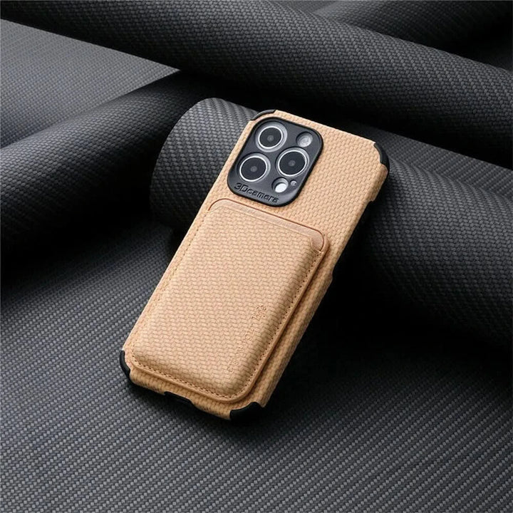 MagSafe Wallet Phone Case with Carbon Fiber Protection
